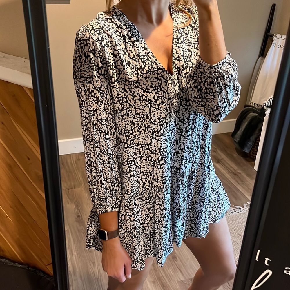 ZARA Floral 3-Quarter Sleeve Dress
